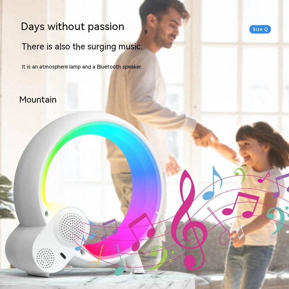 Intelligent Bluetooth Alarm Clock with Colorful Atmosphere Light, Features 15 White Noise Tracks and Smart Phone Control