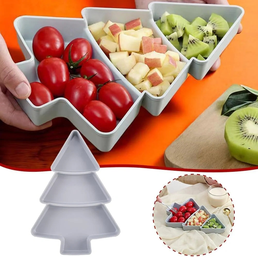 Christmas Tree Shaped Fruit Platter for festive snack and dessert serving