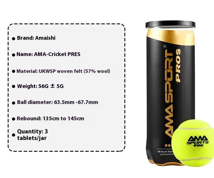 Three tennis training balls in black, green and yellow colours for cage plate practice