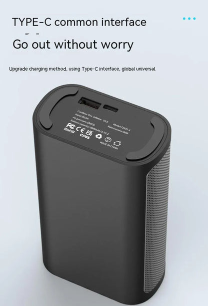Wireless digital display handheld air pump with LED light and multiple valve adaptors for cars, bicycles and sports equipment