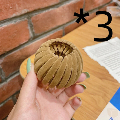 Velvet Bird's Nest Hair Ring Hairpin in various colors for stylish high ponytails