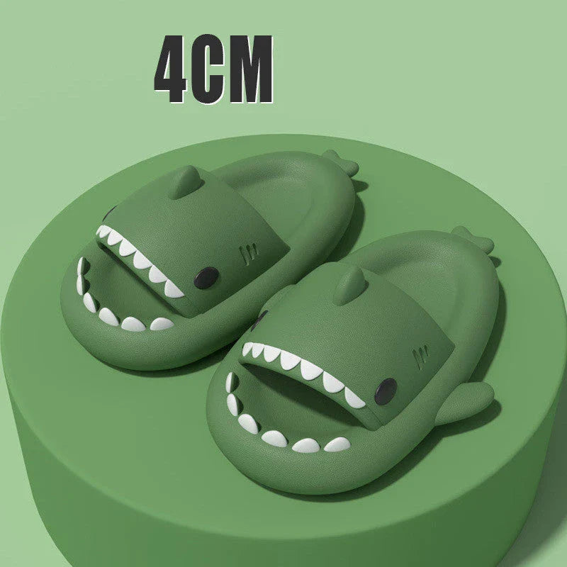 Cozy cartoon shark-themed slippers with anti-slip sole for indoor and outdoor wear