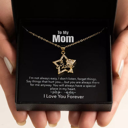 Mother's Day gift necklace with heart-shaped alloy pendant in gift box