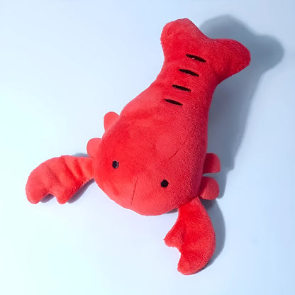 Red lobster stuffed squeaky dog toy for small medium breeds measuring 12.5cm