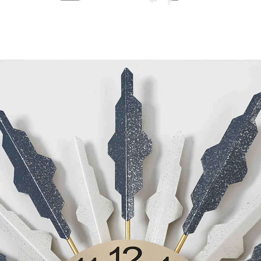 Metal wall clock with pointer and number display showing battery-powered seconds-sweeping movement