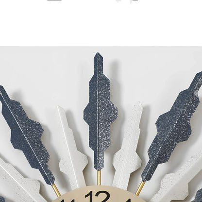 Metal wall clock with pointer and number display showing battery-powered seconds-sweeping movement