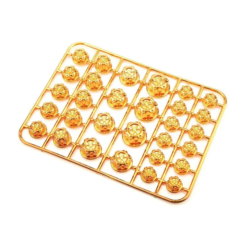 Set of 30 coloured ABS plastic screw caps for motorcycle engine bolt head customisation.
