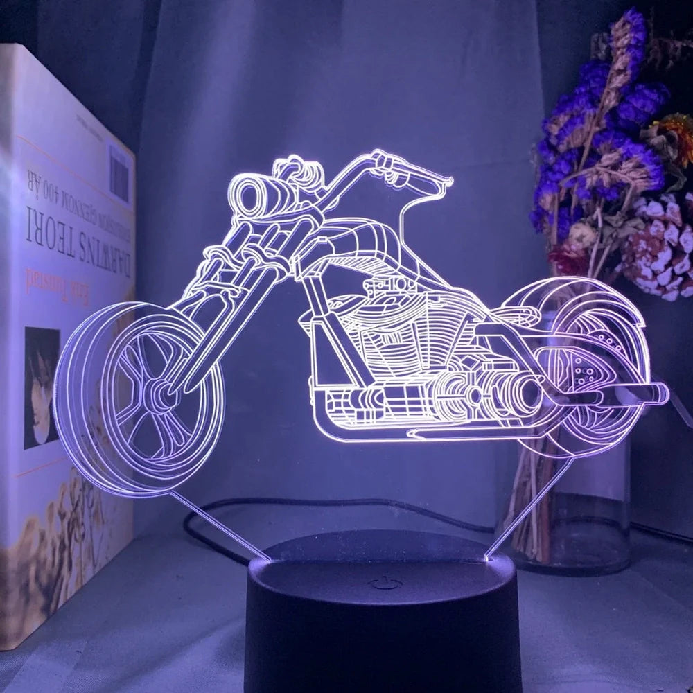 Custom 3D airplane hologram night light with optical acrylic panel and ABS base showing colour-changing illumination