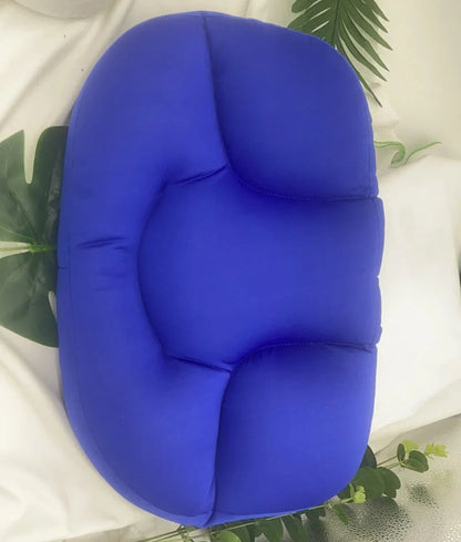 Round foam neck support pillow with pure cotton cover and adjustable height for personalized comfort