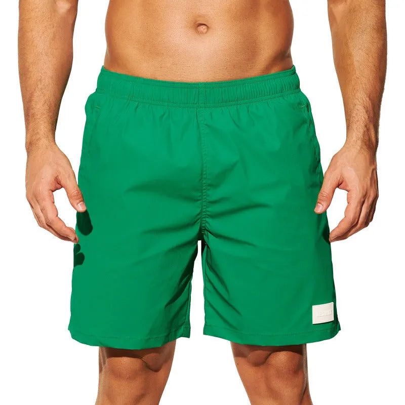 Men's quick-drying nylon beach shorts in four colours with straight leg opening