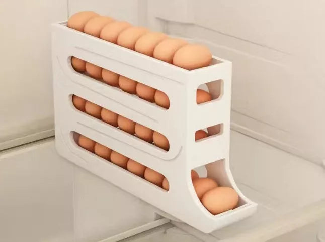 4-layer automatic egg roller sliding tray for refrigerator side door in various colors