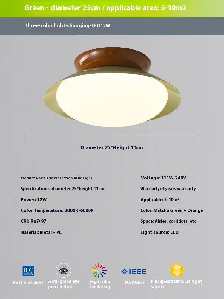 Modern flying saucer shaped ceiling lamp in cream style with minimalist design and clean geometric lines
