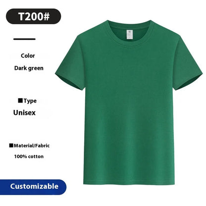 Round neck cotton summer top in solid colour, loose pullover style, sizes S to 5XL