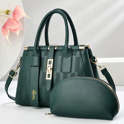 Round black PU leather crossbody handbag with adjustable shoulder strap showing interior and dimensions