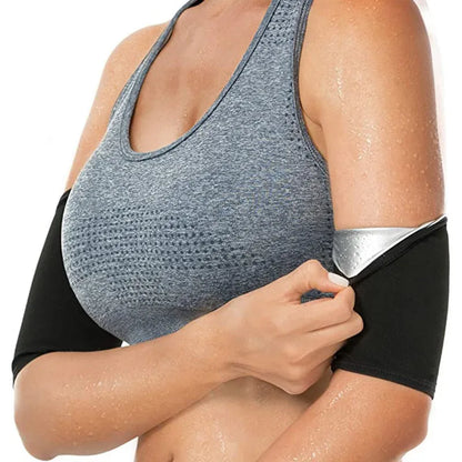 Adjustable arm sweatband in blue colour with binding strap for sports use