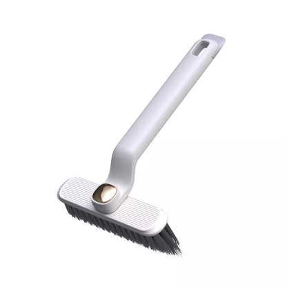 Multi-function rotating crevice cleaning brush in purple, white, and brown for kitchen and bathroom tile joints