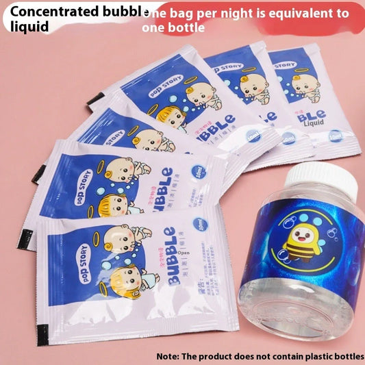 Children's plastic bubble machine with 10ml high-concentration bubble mixture bottle for sensory development play
