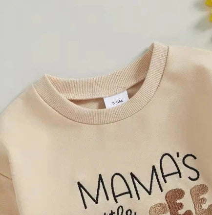 Alphabet Embroidery Long-sleeve Jumpsuit for infants with cotton blend fabric and four size options from 0-18 months, featuring embroidered letter detailing and long sleeves for layering