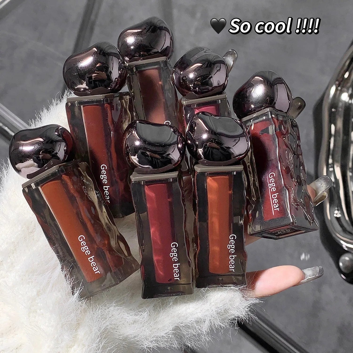 Glacier Lava Lip Lacquer mirror-finish lip gloss in colour options 01 to 07