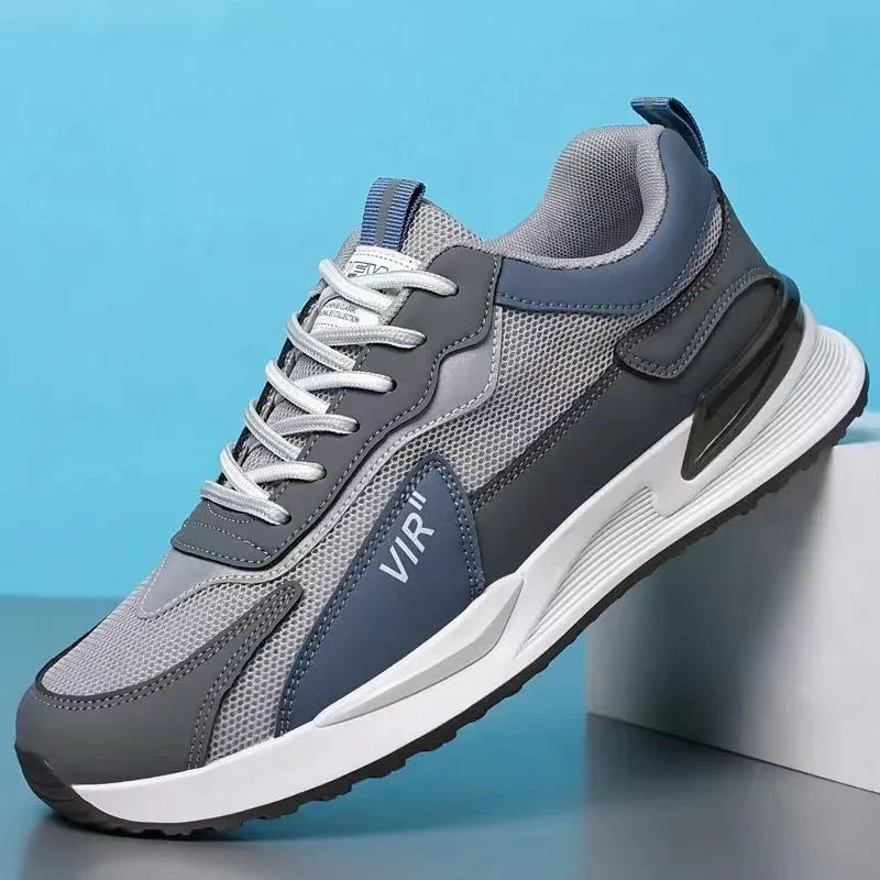 Stylish color-blocked mesh sneakers with breathable design for men