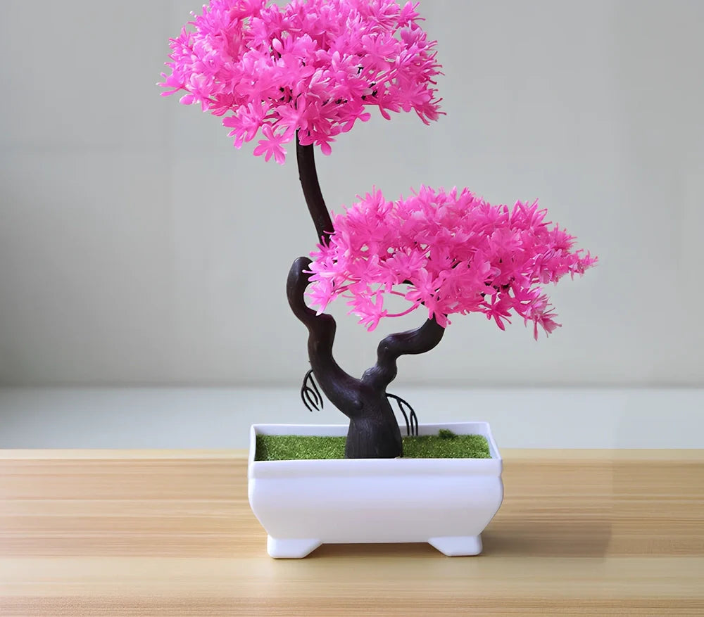 24cm high artificial potted plant with plastic foliage in green colour option for home decoration
