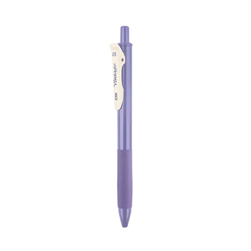 Retro colour gel pen set with plastic barrel and 0.5mm tip in five colour options