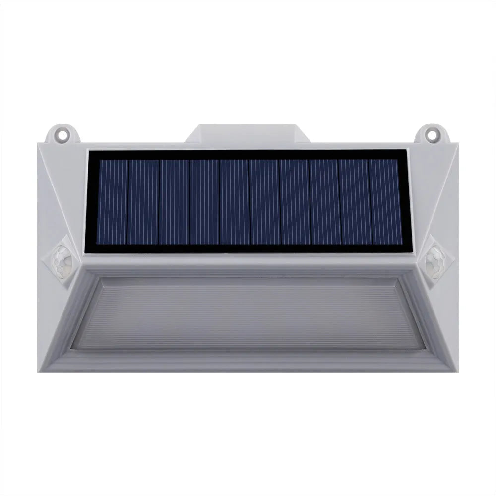 Solar outdoor human body induction step light with abstract design for steps and pathways