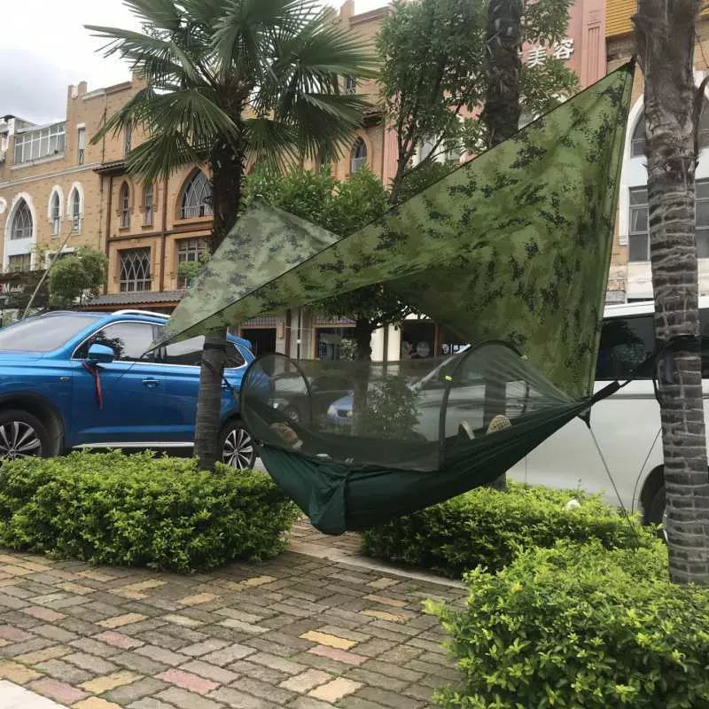 Camping Mosquito Net Hammock Package with waterproof canopy and durable nylon hammock