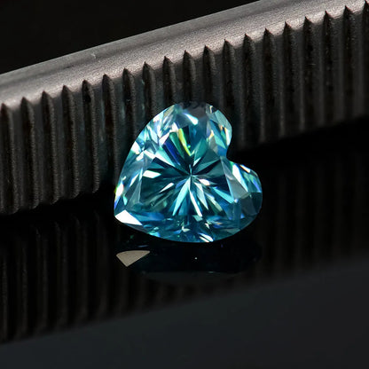 Heart-shaped moissanite stones in multiple colours and sizes for jewellery making
