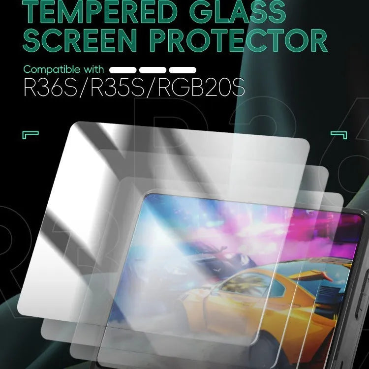 Tempered film for R36S R35S RGB20S handheld game machine, 3.5 inch HD scratch-proof dustproof screen protector