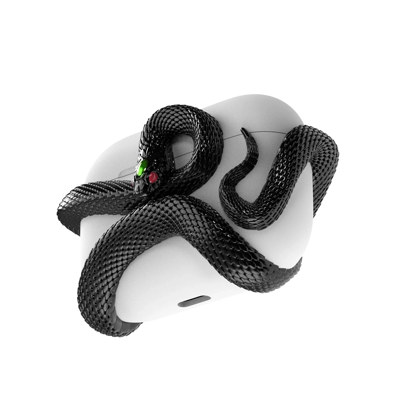 Creepy snake-themed silicone case for AirPods Pro with detailed design for Halloween and everyday style