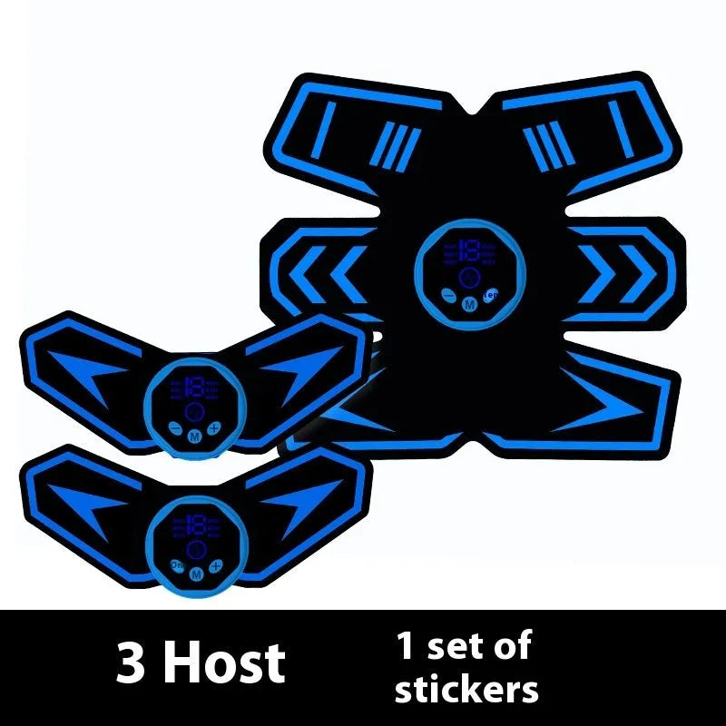 Eight-piece abdominal waist reduction massage patch set in a choice of colours including black and blue.