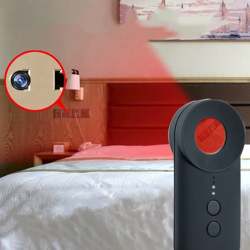 Black anti-car GPS detector measuring 93.8mm with signal detection up to 3 metres for locating surveillance devices