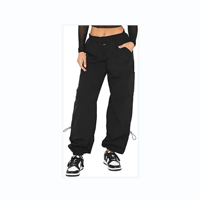 Multi-bag straight cargo casual pants in loose fit with mid waist, available in various colours and sizes