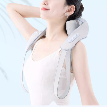 Rechargeable cervical oblique muscle massager with hot compress feature for neck and shoulder pain relief