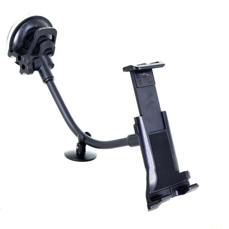 Black vehicle-mounted tablet holder with adjustable lifting mechanism for 4-12 inch tablets
