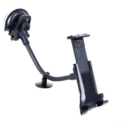 Black vehicle-mounted tablet holder with adjustable lifting mechanism for 4-12 inch tablets