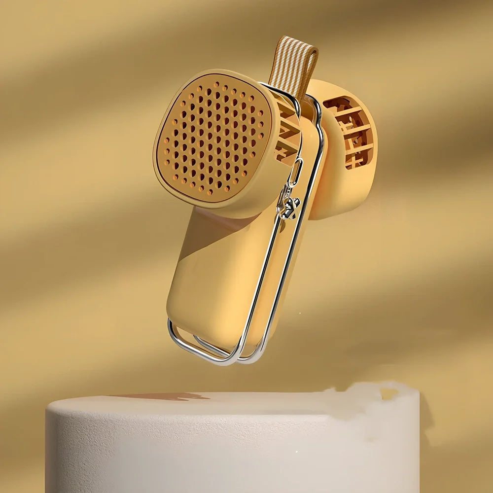 Folding USB mini portable fan in cream ice with 20cm blade and 50cm cord for summer cooling