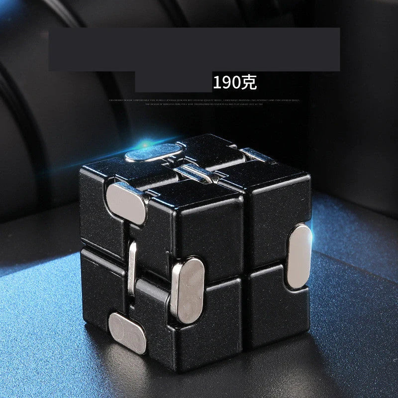 Infinity Cube decompression toy in zinc alloy with 360-degree rotation capability