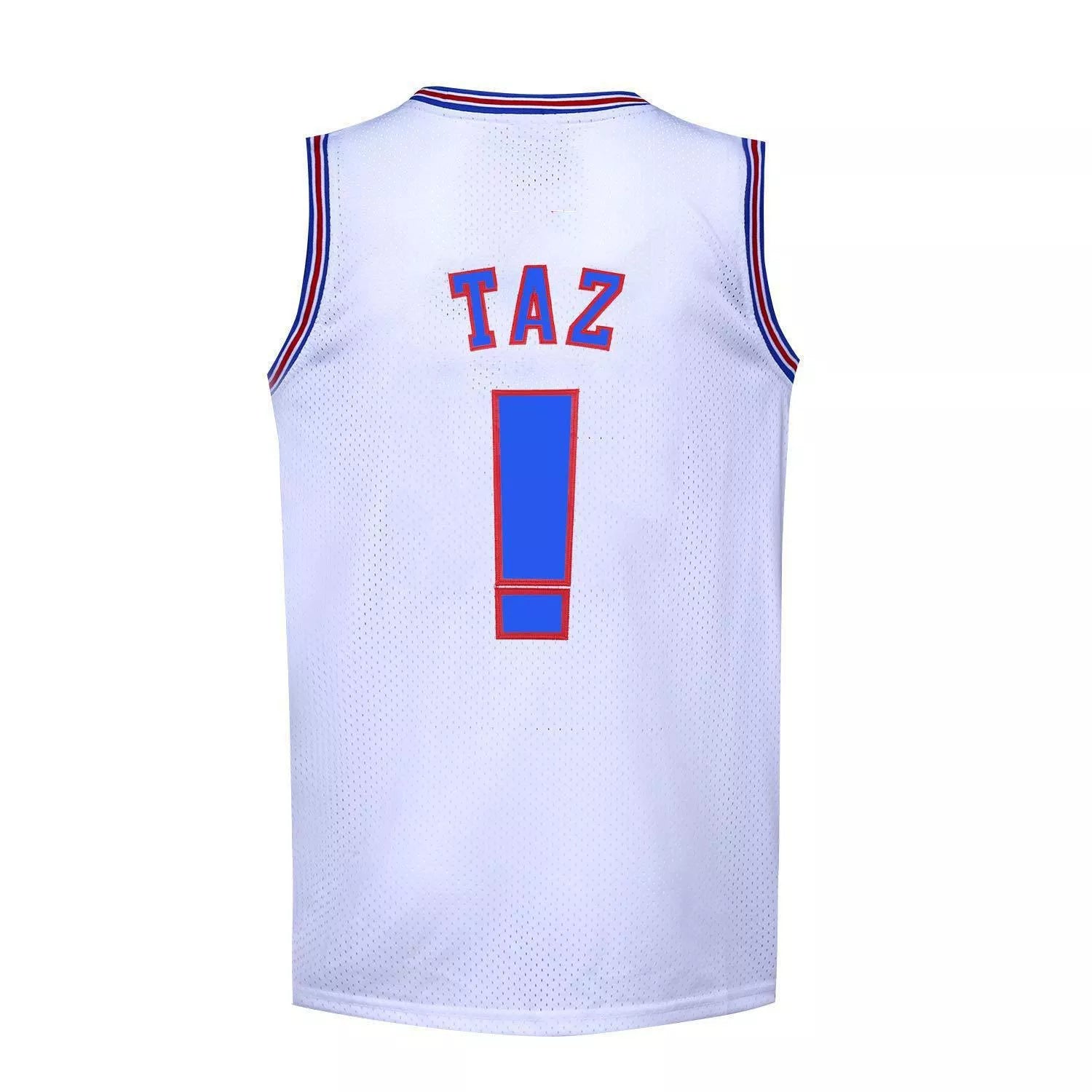 Space Movie Jersey Embroidery Retro Basketball Tank Top in white and black