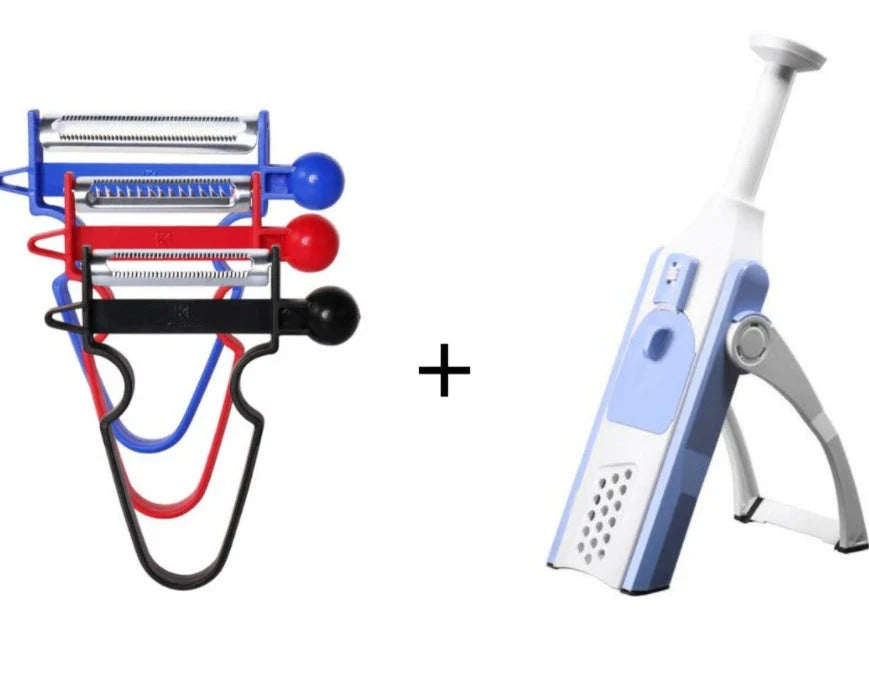 Multifunctional Vegetable Slicer and Chopper with Stainless Steel Blades and ABS Plastic Construction