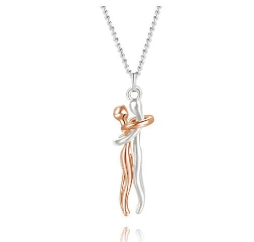 Stylish unisex love necklace with brass pendant in various color options, including rose gold, white black, black gold, and more.