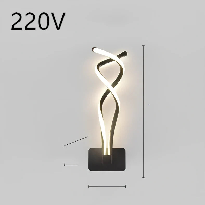 Nordic minimalist LED wall lamp in black with silicone shade, 220V for bedroom bedside use, 30000-hour lifespan