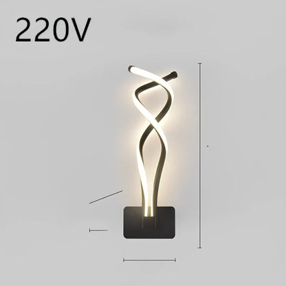 Nordic minimalist LED wall lamp in black with silicone shade, 220V for bedroom bedside use, 30000-hour lifespan