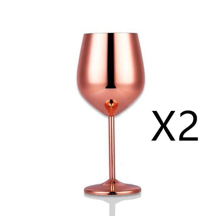 Durable stainless steel wine glasses with sleek, polished design and generous 520ml capacity for modern homes