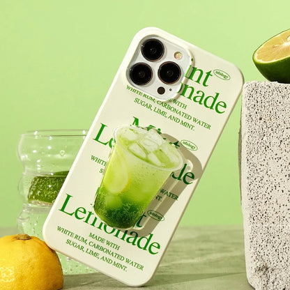 Yellow lemon print on a slim black TPU protective case for an iPhone.