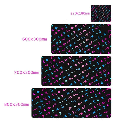 Character gaming mouse pad with 300x800mm surface and rubber base for precise tracking