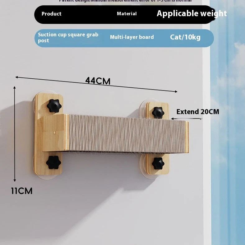 Suspended cat scratching chamfer with space capsule and sisal scratching surfaces
