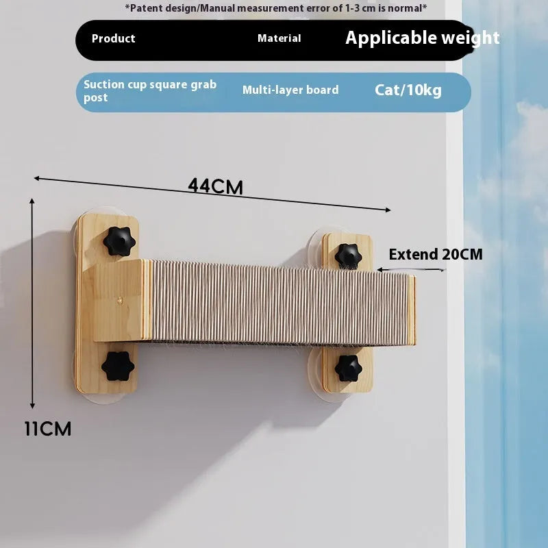 Sisal-covered cat climbing frame with space capsule design and suspended attachment options
