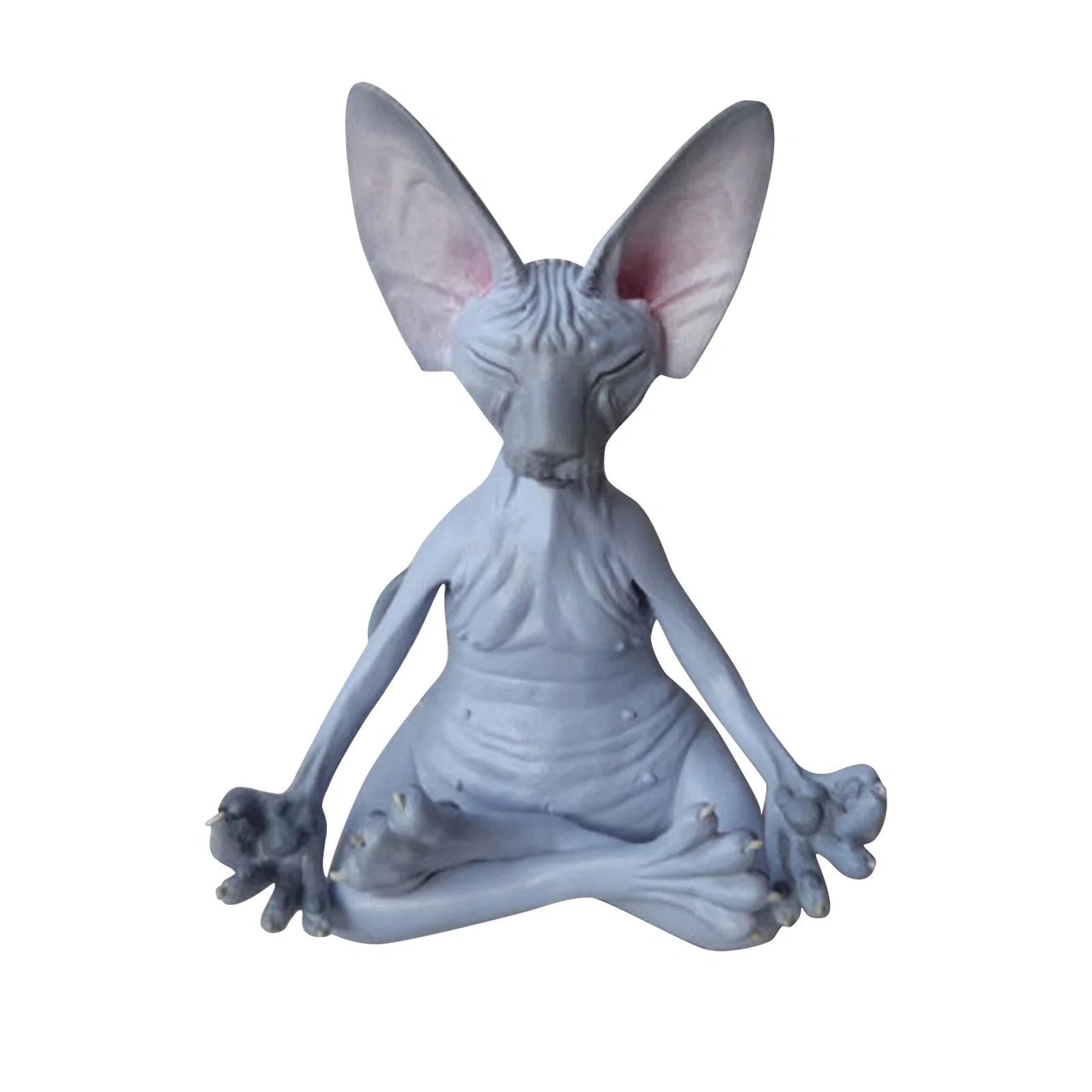 Handcrafted resin Sphinx cat in yoga pose decoration